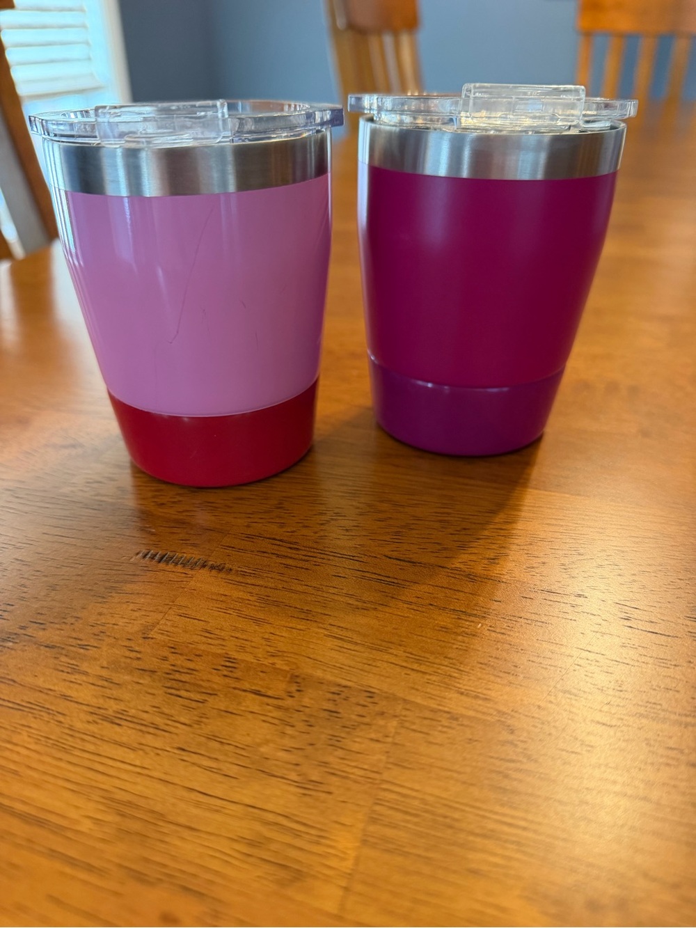 2 Pack 8 OZ Insulated Stainless Steel Kids Cups with Lids Smoothie Tumblers